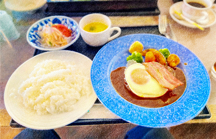 比布町｢紙風船｣のハンバーグランチ